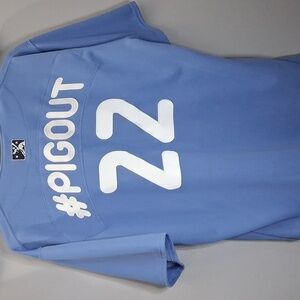 Light Blue IronPigs Jersey Pigout 22 Size 50